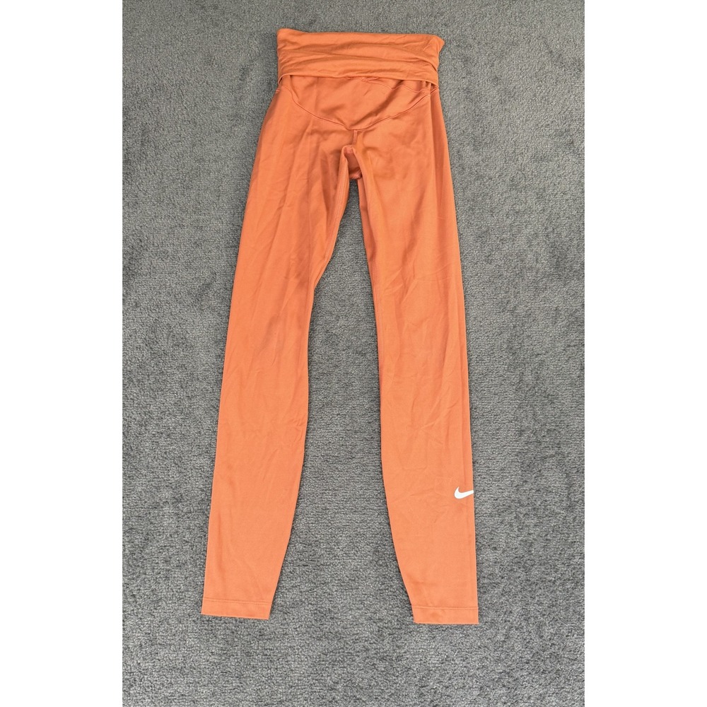 Nike Dri-FIT Tall High Waist Fold Over Leggings Orange XS 728951-477462